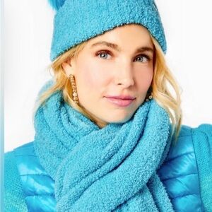 Lilly Pulitzer Vibrant Blue Hat and Scarf Set
